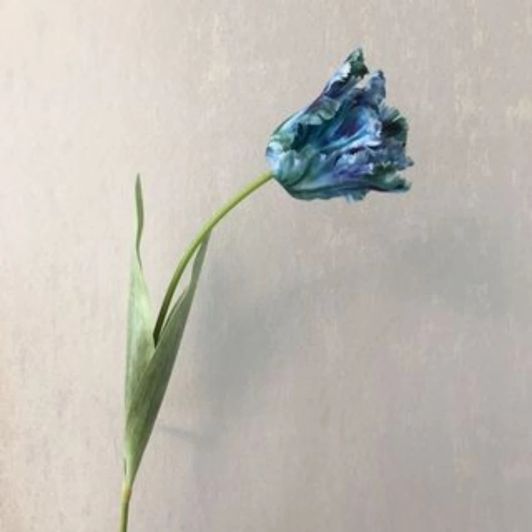 Luxury 3D Parrot Tulip branch 1PC Real Touch Artificial Flowers for Wedding Fake Tulips Bridal DIY Bouquet Living Room Ornaments Oasis Select Blue