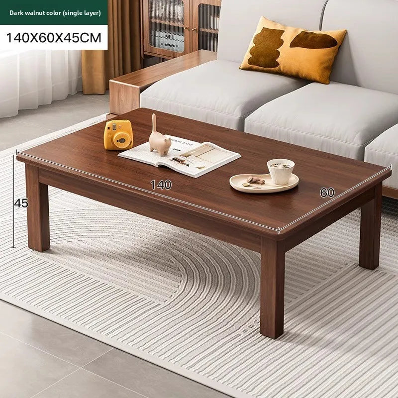 Coffee table new Chinese style living room rectangular solid wood leg tea table office tea table small apartment low table Oasis Select DCSHT-140x60