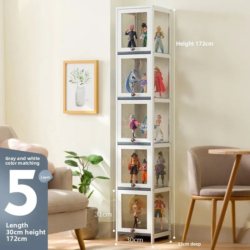 Figure display cabinet Floor-to-ceiling simple modern living room Layered shelves Household lockers Blind box display cabinet Oasis Select Five door 30