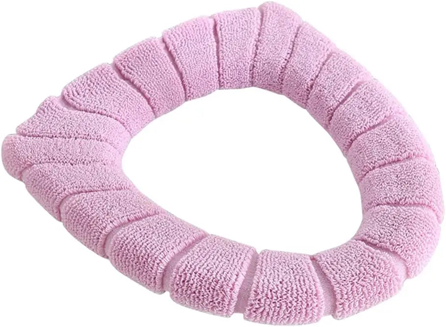 Washable Toilet Seat Cover – Stretchable Cushion Pad for Bathroom, Reusable Washable Soft Mat, Universal Fit Cold Weather Oasis Select Pink