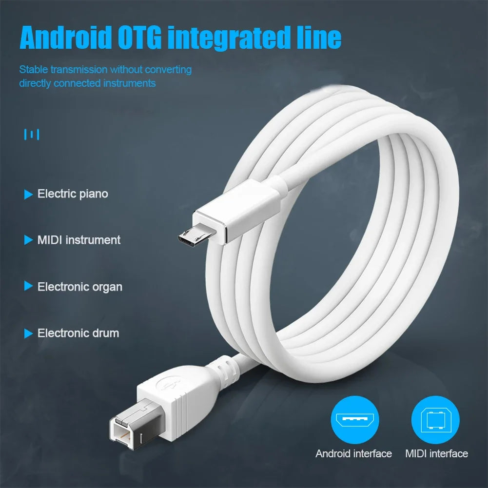 USB Micro/Type-C to USB-B MIDI Cable | Keyboards & Instruments