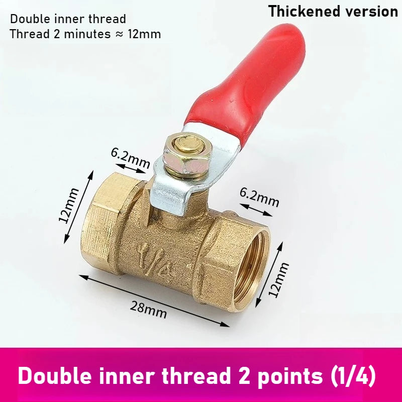 Pneumatic Copper Ball Valve Baota Red Handle Small Switch 1 3 4 Point 1/4 Vent Pipe Ball Valve Oasis Select Thick Double inside2 1PCS