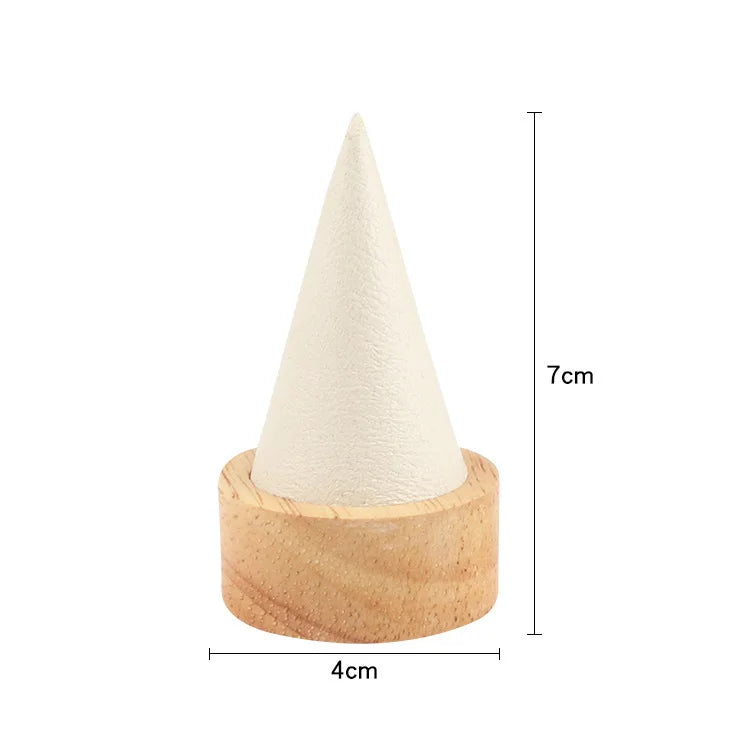 1pcs Creative Wood Cone Bracelet Display Stand Ring Bangle Anklet Chain Necklace Jewelry Storage Rack HolderJewellery Props Oasis Select Small size