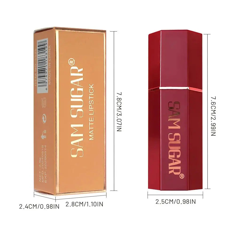 SAM SUGAR Gold Bar Glitter Lipstick – 6 Shades, Long Lasting