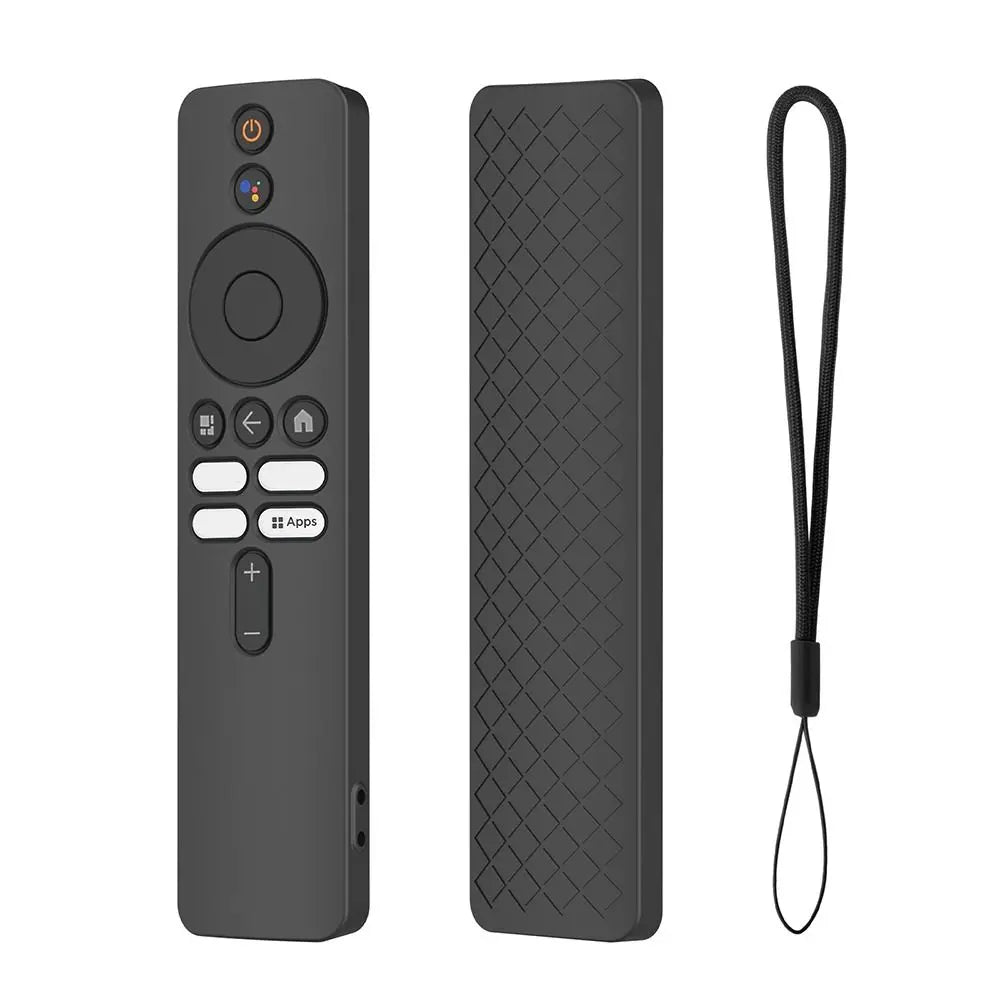 Protective Case Remote Control Case Plain Color Shockproof TV Stick Cover Silicone for Xiaomi TV Box S (2nd Gen) Oasis Select black