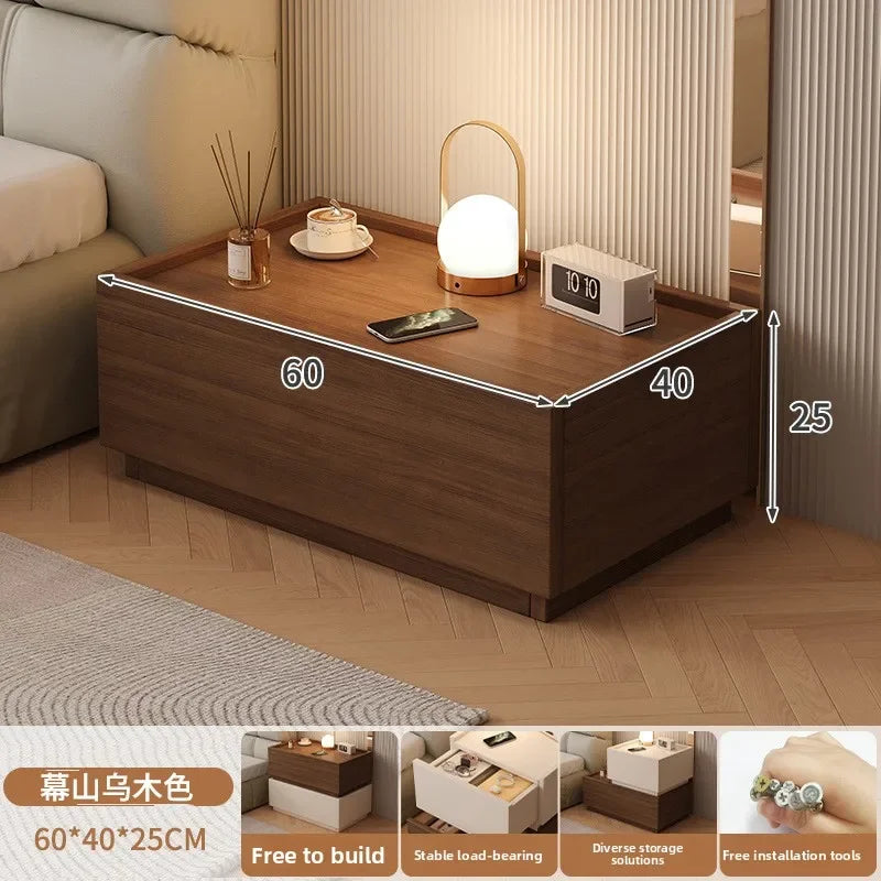 Multi-functional Household Goods Bedside Table Storage Side Bedroom Bedside Table Oasis Select Single draw F