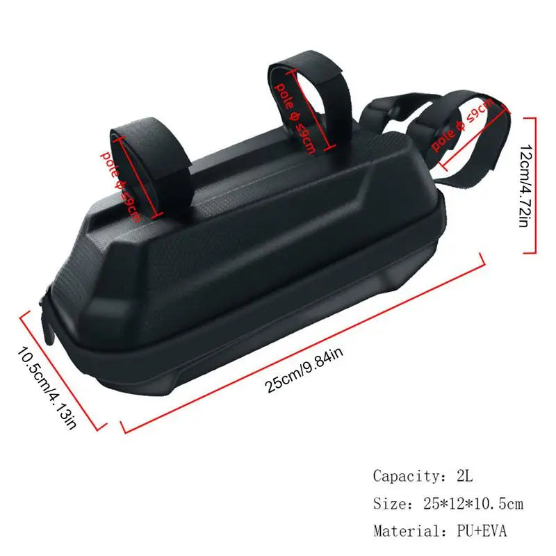Electric Scooter Bag Waterproof EVA Hard Shell Storage Bag with 2L Capacity Quick Installation Front Frame Bag Hanging bags Oasis Select