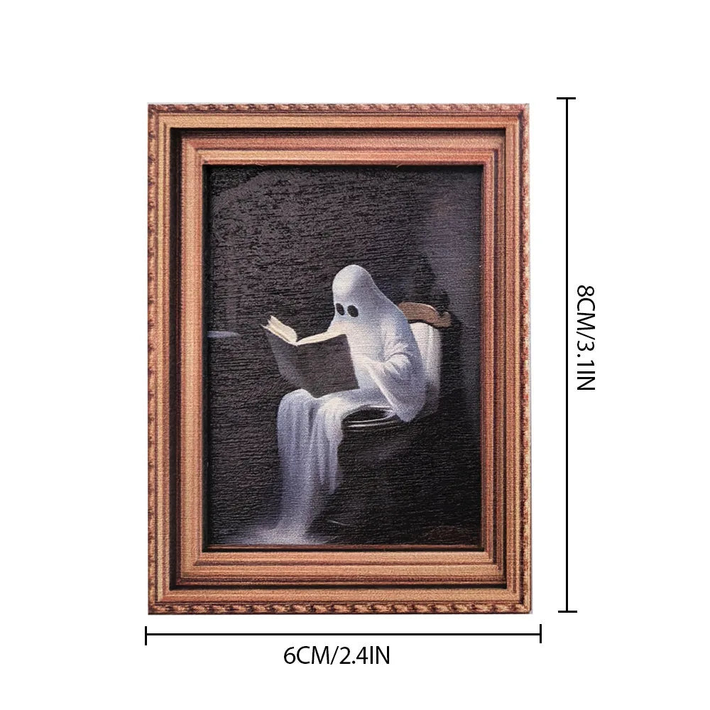 Halloween Magnetic Three-dimensional Fridge Magnet Ghost Witch Photo Frame Wooden Magnetic Decoration Oasis Select MZCT123