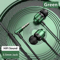 9D HIFI Heavy Bass Game Earphones 3.5MM AUX/Type-C 90° L Elbow Metal Magnetic Music Earbuds With Mic In-Ear Headsets For Android Oasis Select 3.5MM Green