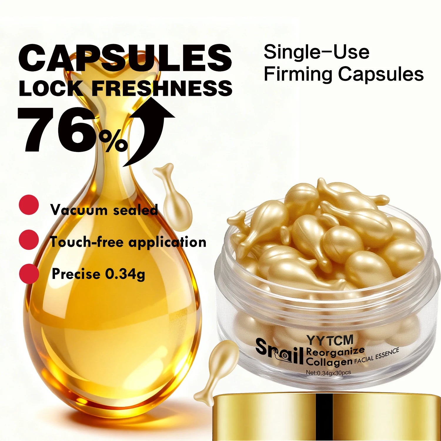 Snail Collagen Serum Capsules – Hydrating, Firming & Squalane Face Serum Capsules Oasis Select