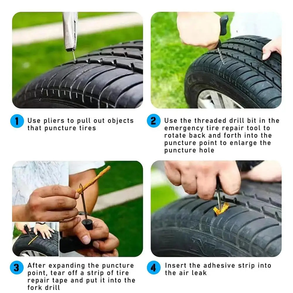 Universal Tubeless Tire Repair Kit – Car, Bike & Motorcycle Tire Repair Kit Oasis Select