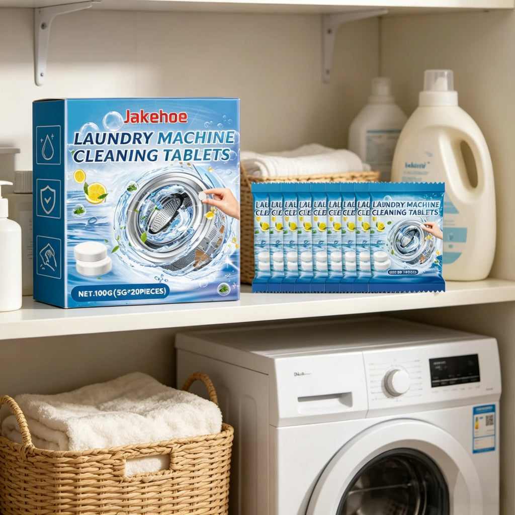 Jakehoe Laundry Machine Cleaning Tablets Deep Cleaning Remove Odor Long Lasting Effect Washing Machine Cleaner Tablets 20 Pieces Oasis Select