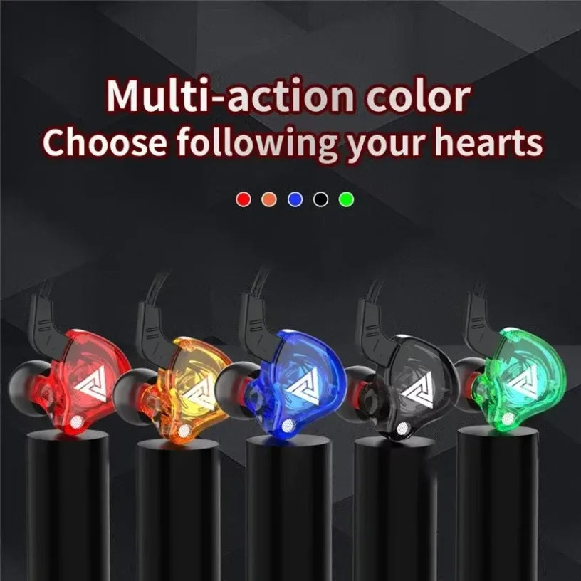 New Sport Headset with Microphone 3.5mm Wired Headphones QKZ AK6 In Ear Earphone for iPhone In Ear Mic Stereo Race Headset Oasis Select