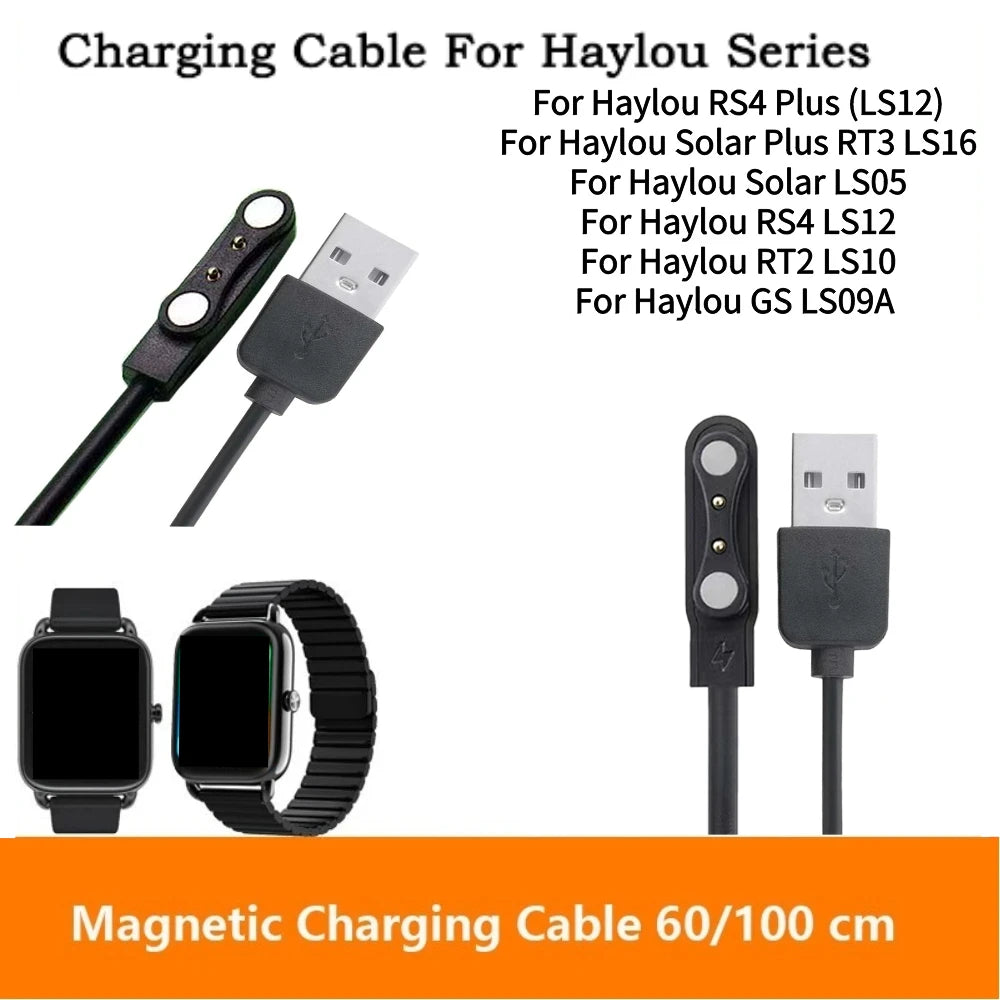 Magnetic USB Charger Cable for Haylou RS4 Plus Smartwatch Smartwatch Charger Cable Oasis Select
