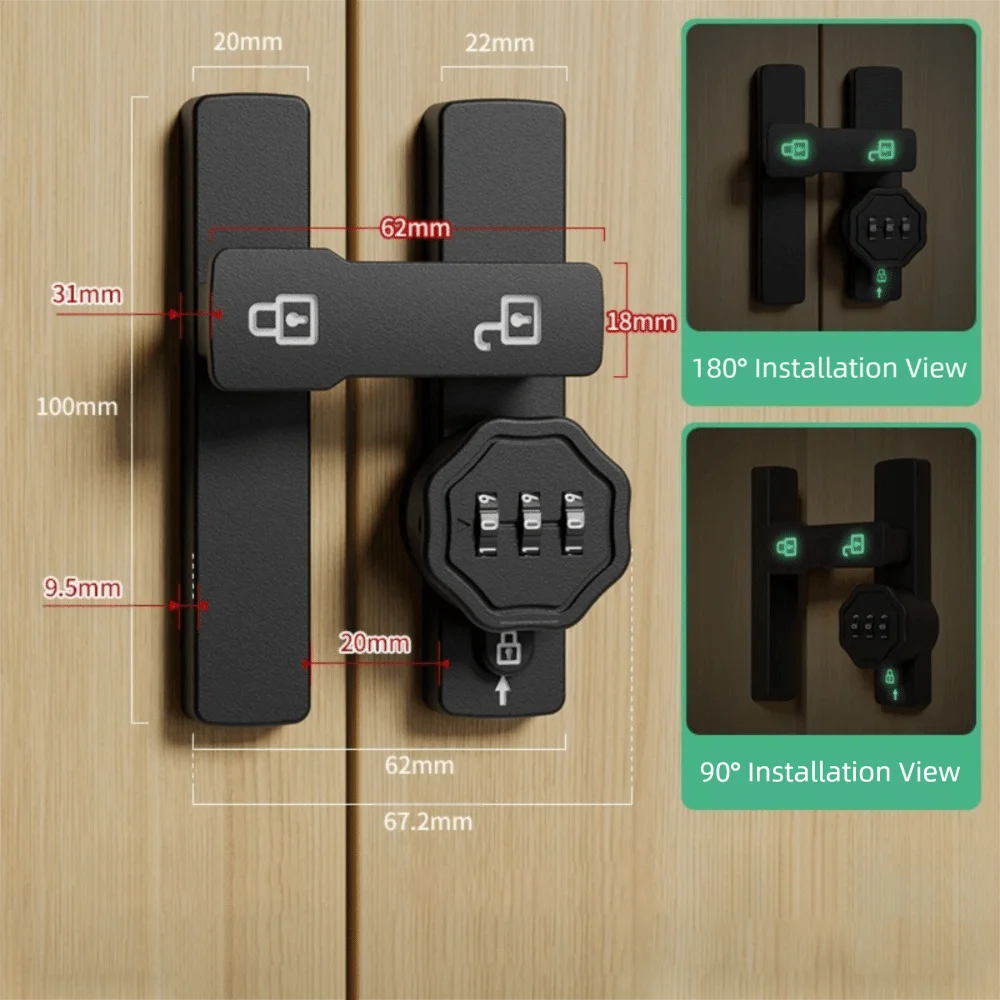 Zinc Alloy Keyless Combination Lock for Sliding & Barn Doors