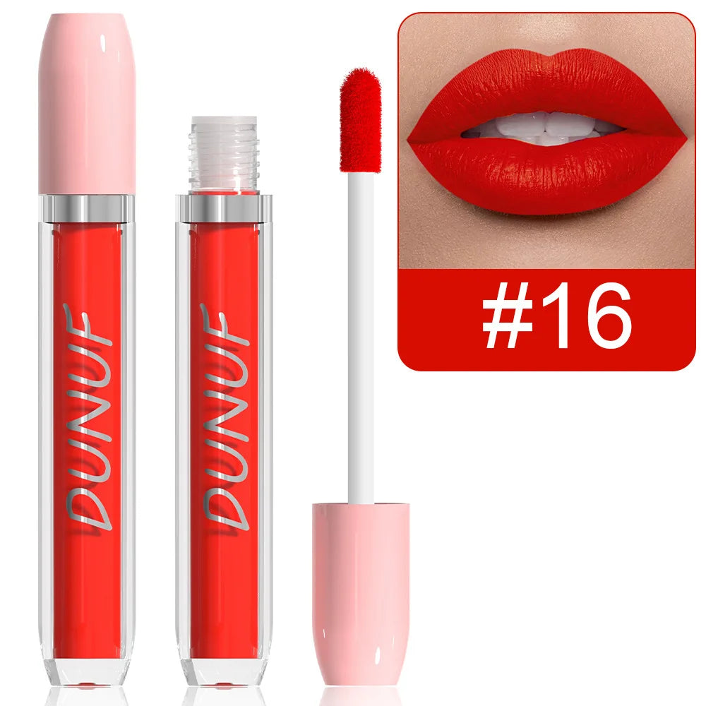 Matte Lip Gloss Lipstick, High Pigment Waterproof Velvet Long Lasting Purple Bright Red Deep Red Nude, Y2K Valentine's Day Gifts Oasis Select 16