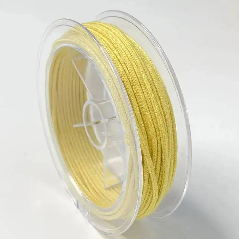 1.2/1.5/2.0MM Chinese Knotted Rope Bright Cord Braided Rope Bracelet Weaving Nylon Cord Diy JEWELRY Necklace Accessories Oasis Select Light Yellow 2.0mm