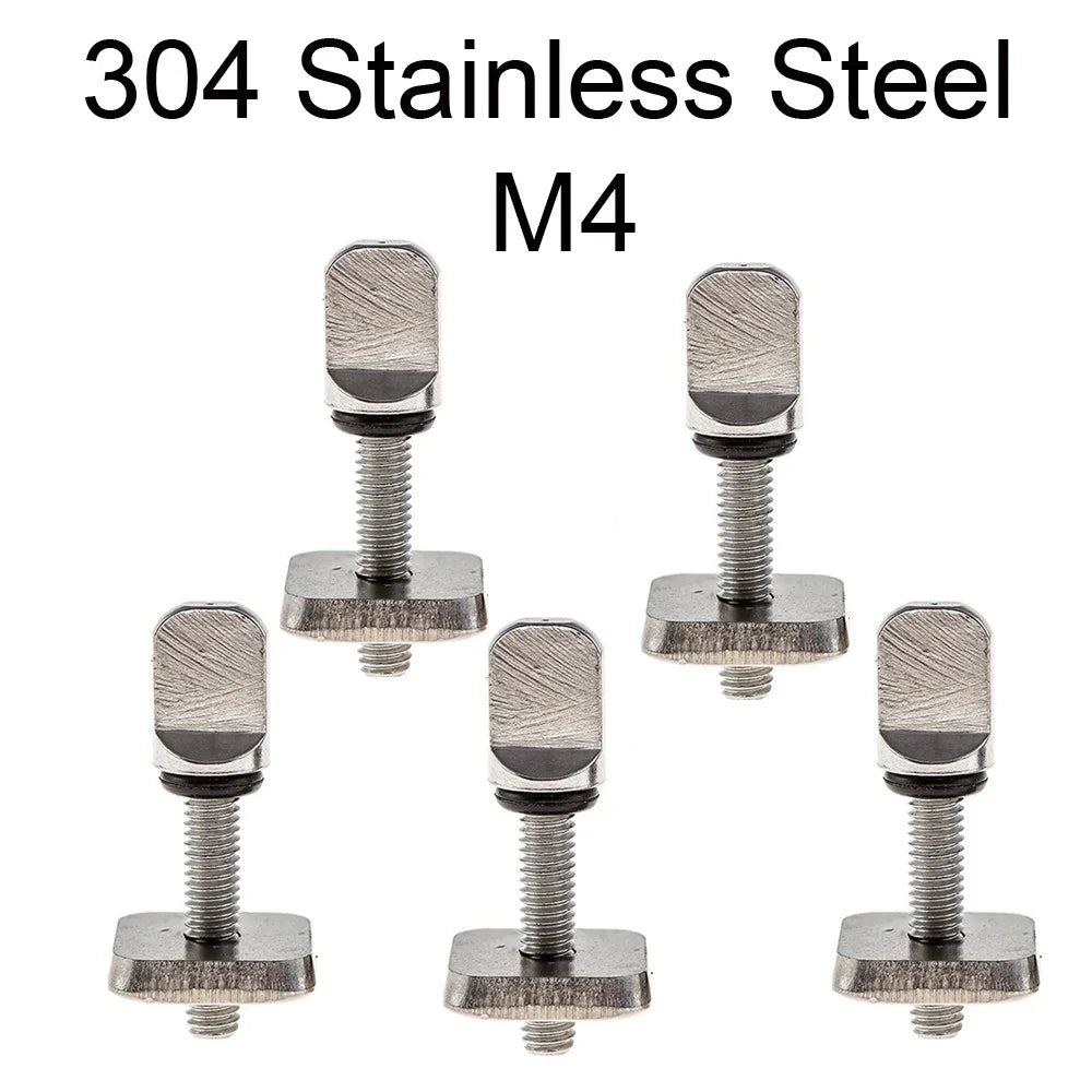 2sets M4 M5 Stainless Surf Fin Screws Plates Surfboard Longboard Screw Channel Sliding Fin Box Plate Smart Screw Oasis Select M4 304 5 Pieces