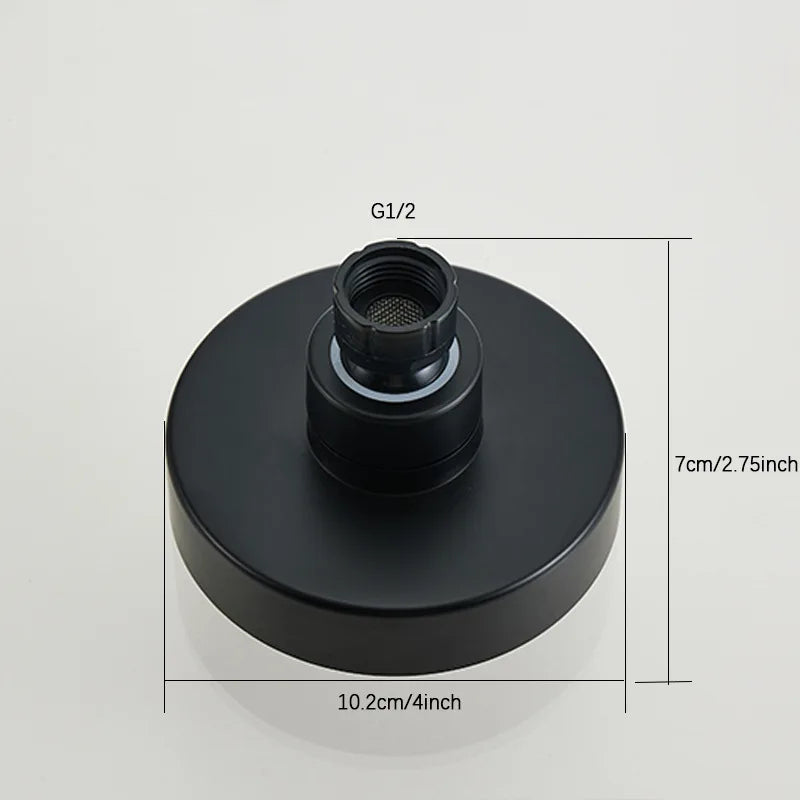 New High Pressure Black Shower Head Sprayer Adjustable Rainfall Wall Mounted Bathroom Fixture Faucet Bathroom Accessories Oasis Select