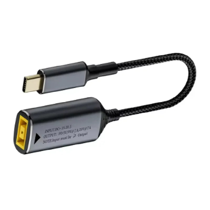  ﻿ 65W 100W 140W Type-C USB C to Square Plug Fast Charging Cable for Lenovo Laptop Charger DC 5V/9V/20V PD Adapter Converter Oasis Select