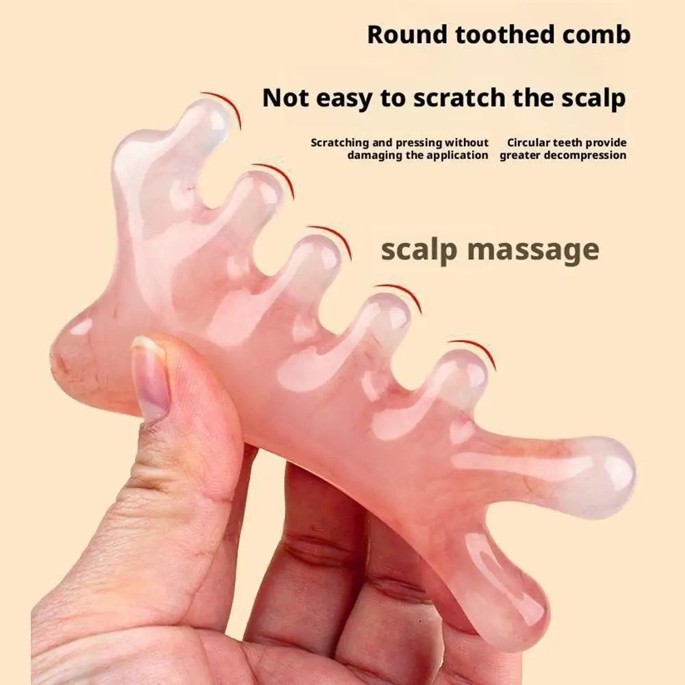 4 in 1 Resin Head Scalp Comb Massager for Hair| Face| Eye Around|Neck|Whoe Body Relaxation |Gua Sha Scraping Comb Massager Tool Oasis Select
