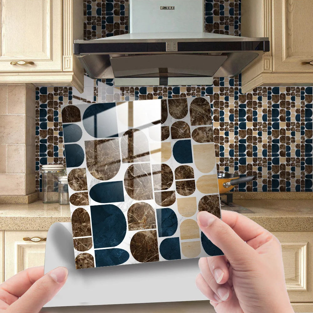 The Thickened Film-coated Crystal Texture Decorative Self-adhesive Paper Wallpaper with Marble-patterned Tiles Wall Stickers Oasis Select DLS093 30x30cm-10 pieces