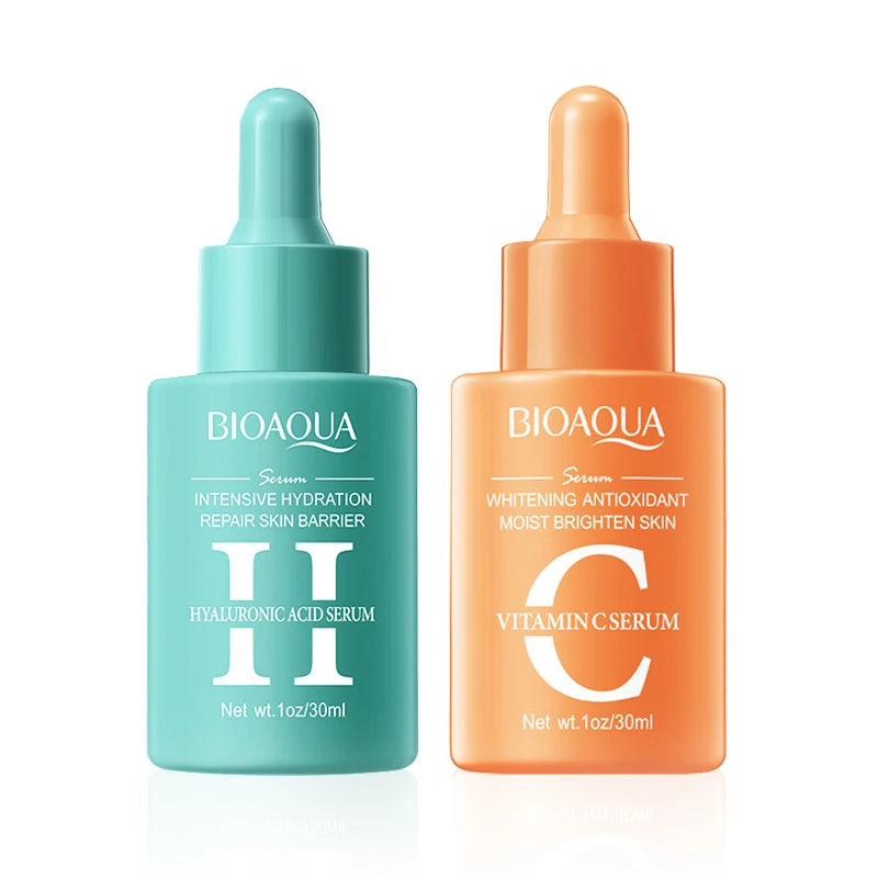 BIOAQUA Vitamin C Retinol Hyaluronic Acid Serum Set 2pcs Face Serum Set Oasis Select VC 1pcs HA 1pcs