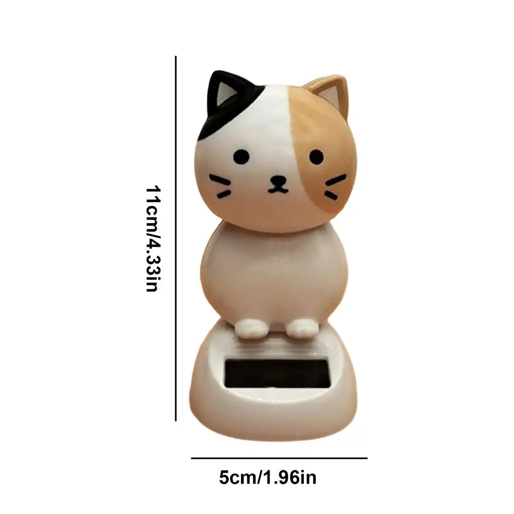 Solar Shaking Cat Car Decoration Cartoon Cat Toy Dashboard Decorations Solar Shaking Head Doll Black Cat Small Gadget Decor Oasis Select E
