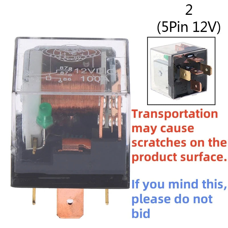 Waterproof Automotive Relay 12v/24v 100a 4pin/5pin Spdt Control Car Relays 2.8*2.8*2.5cm Oasis Select 12V 5Pin