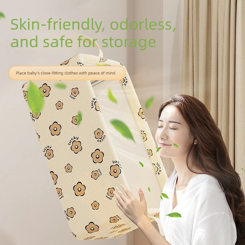 New Upgraded Steel Frame Storage Box,Foldable Clothes Organizer with Lid, Dustproof Moisture-Proof Wardrobe Basket, Home Storage Oasis Select