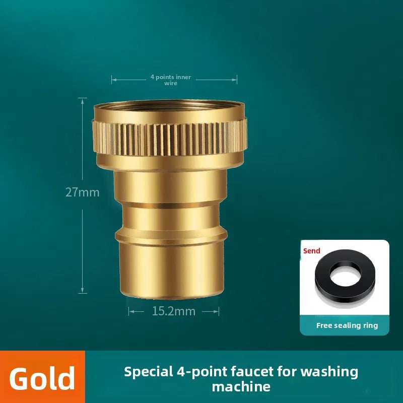 3/4" 1/2''Thread Connector Faucet Hose Tap Water Adapter Quick Connector Water Pipe Fittings Home Replacement Accessory Oasis Select H