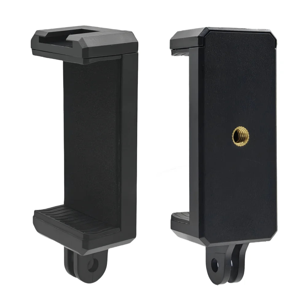 Phone Holder Cold Shoe Mount Clip – GoPro & 1/4" Tripod Adapter
