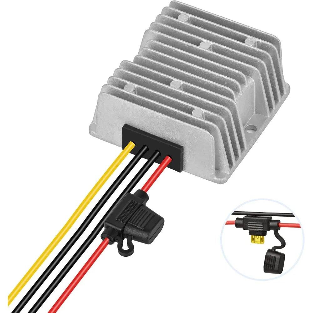 20A 240W DC to DC 24V 36V 48V Step Down to 12V Converter Golf Cart Voltage Reducer Regulator Waterproof Transformer with Fuse Oasis Select 24V36V48V to 12V 20A