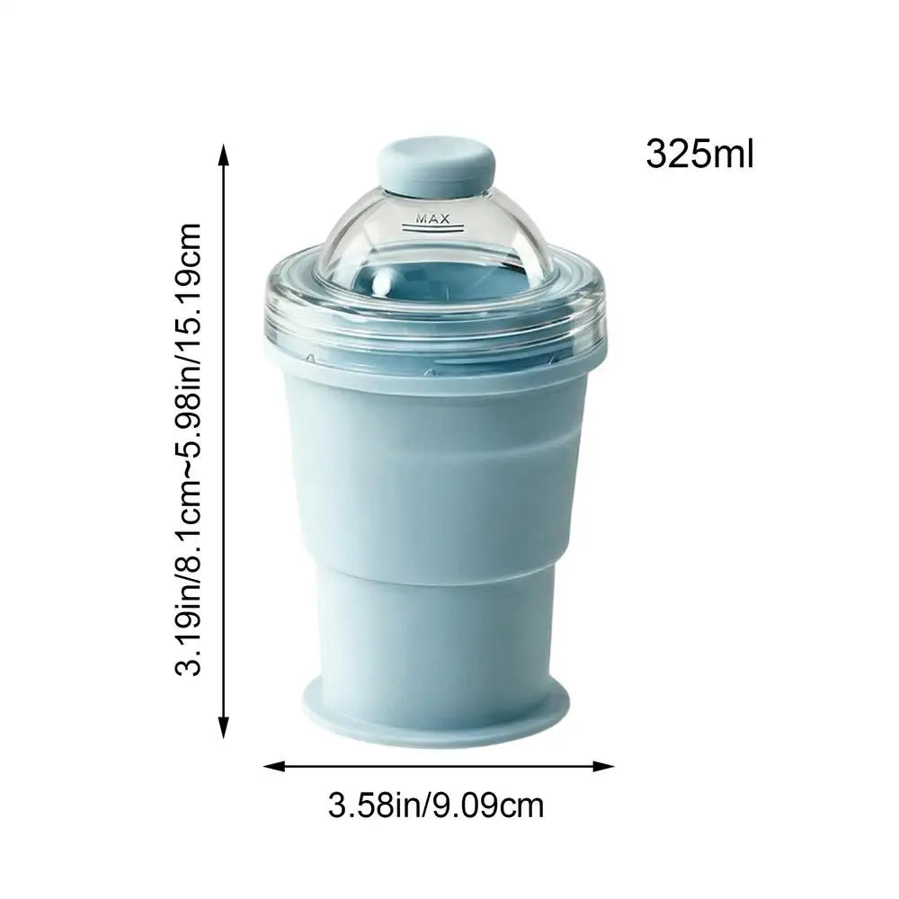Ice Ball Cup 2-in-1 Foldable Silicone Ice Ball Cup Reusable Portable Ice Sphere Mold with Straw Lid for Coffee Juice Drinks Oasis Select Blue