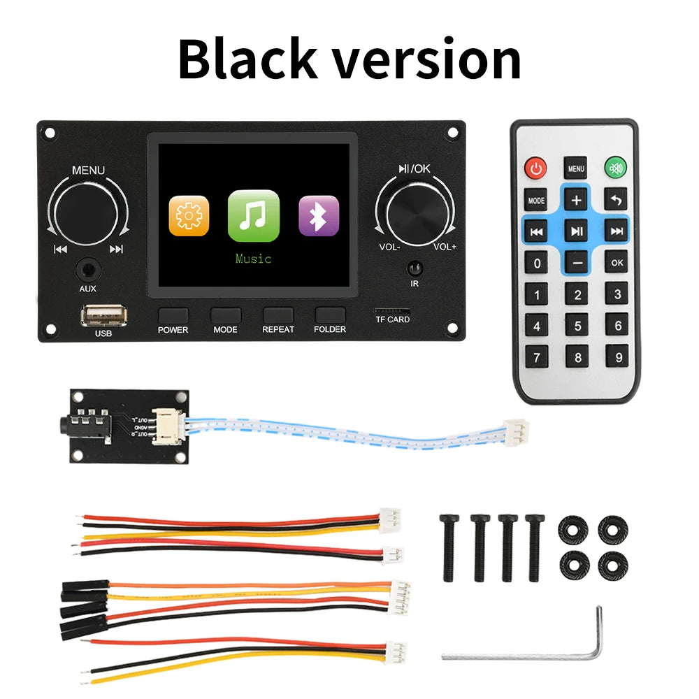 2.8 Inch TFT Color LCD Lossless MP3 Decoder Board Bluetooth 5.3 Stereo Audio FLAC WAV APE Decoding USB TF For Car Amplifier Oasis Select Black