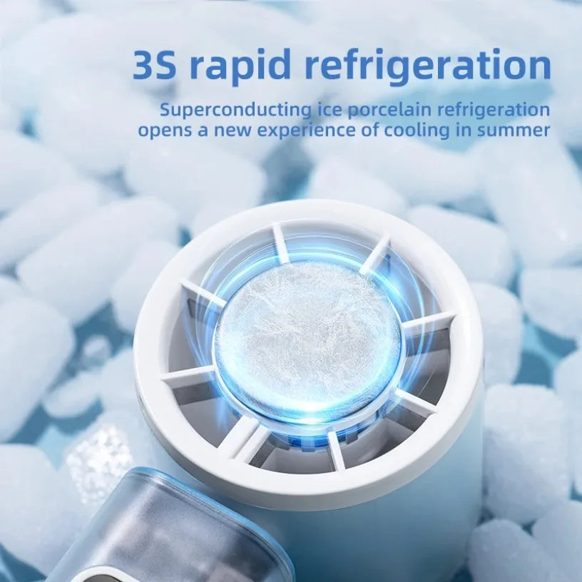 Ice Pack High Speed Cooling Fan Portable Mini USB Rechargeable Automatic Oscillation Fan For Outdoor Travel Camping Oasis Select
