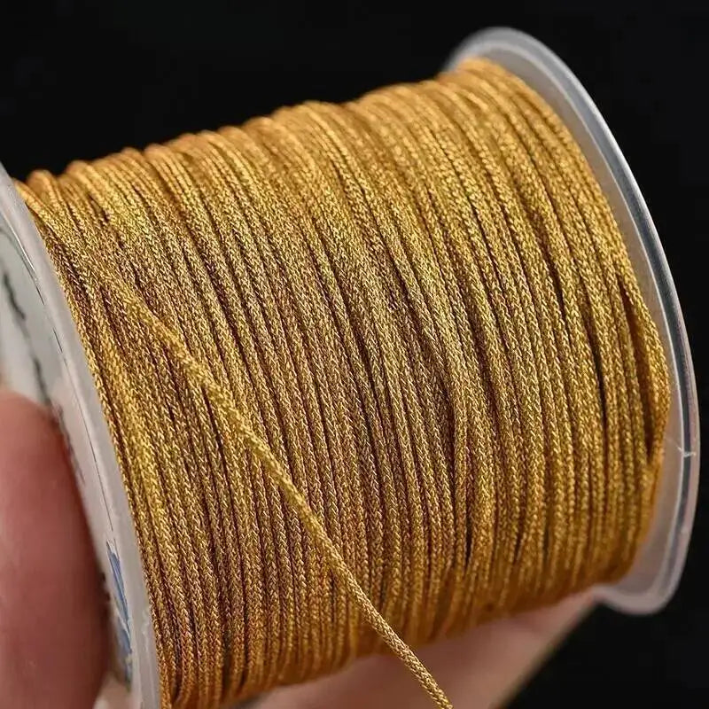 0.8mm Golden Woven Jade Thread Jewelry Beaded Accessories DIY Material Bracelet Necklace Woven Cord Line Length 30m Oasis Select