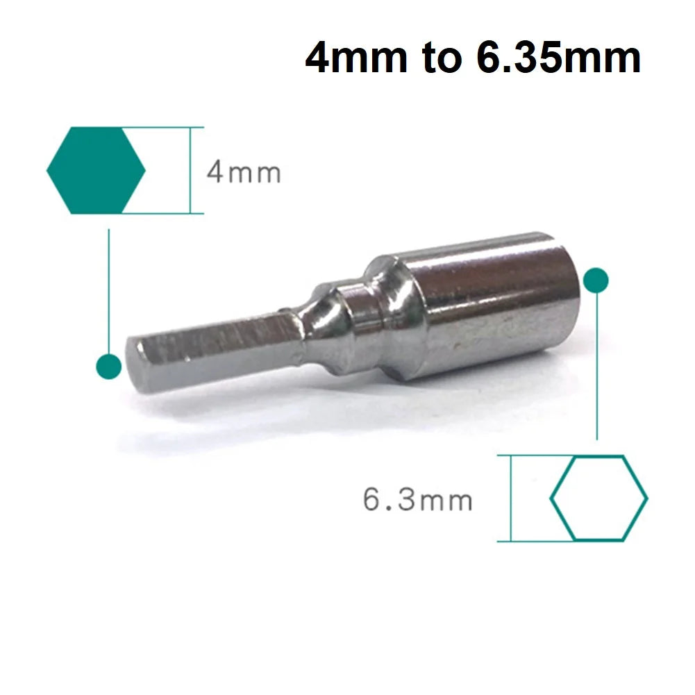 1/2pcs 6.35mm To 4mm Hex Transducer Adapter Socket Magnetic For Screwdriver Drill Bits Repair Mobile Phone Camera Computer Oasis Select