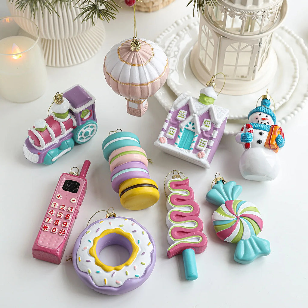 Macaron Christmas Hanging Ornaments – Cute Tree Pendants