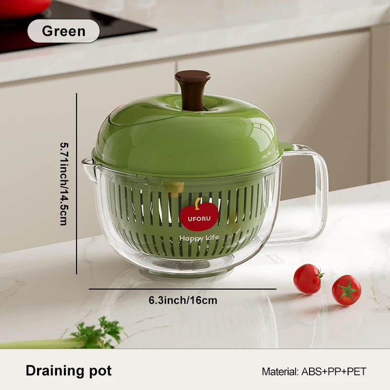 Joined Large Salad Spinner with Drain, Bowl, and Colander - Quick and Easy Multi-Use Lettuce Spinner, Vegetable Dryer, Fruit Was Oasis Select green