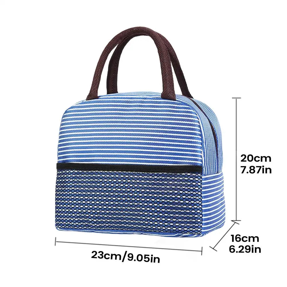 Portable Lunch Bag Waterproof Thermal Insulated Lunch Box Bento Pouch Dinner Insulation Bag Student Thickened Cute Lunch Bag Oasis Select Sapphire