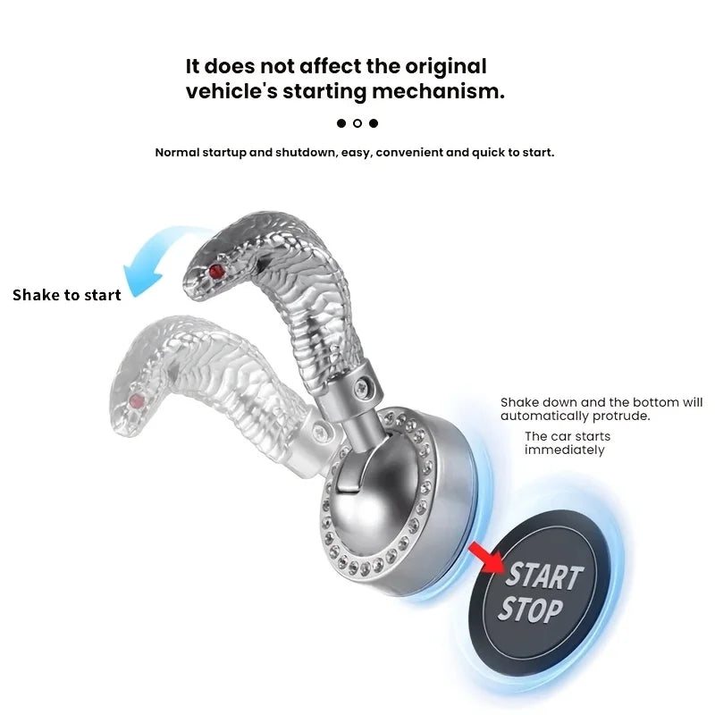 Metal Snake Car Push Start Button Cover | Alloy Joystick Decor