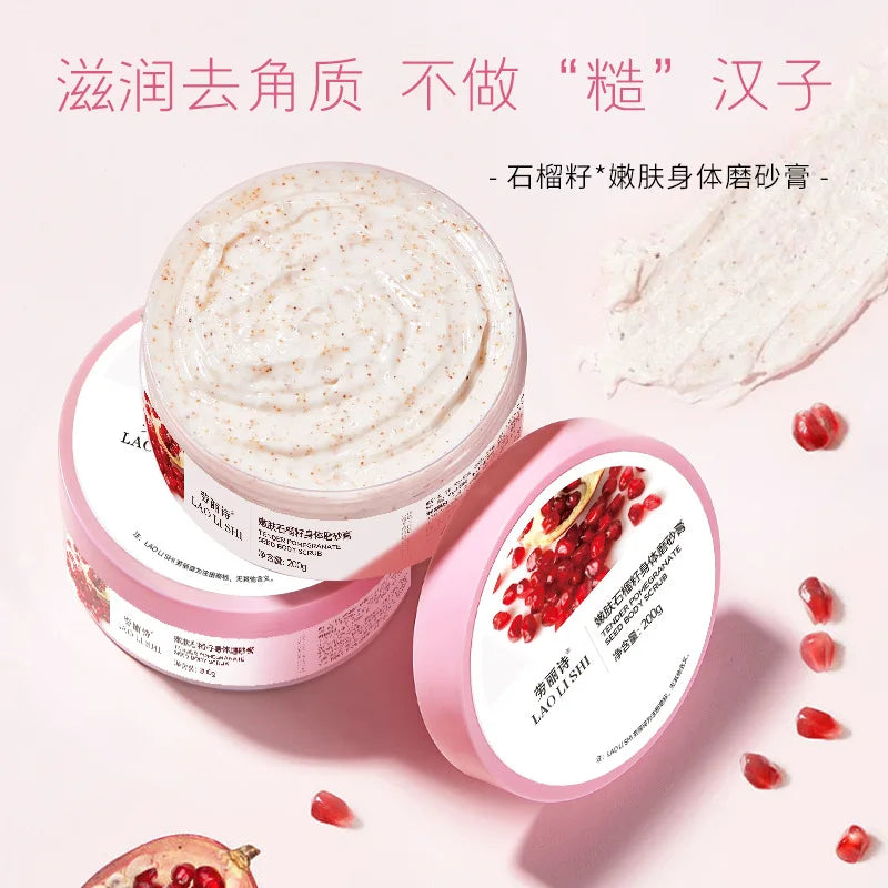 Sweet Peach Cream Body Scrub Ice Cream Pomegranate Seed Scrub Deep Cleansing Skin 250g Exfoliate Skin Cells Oasis Select