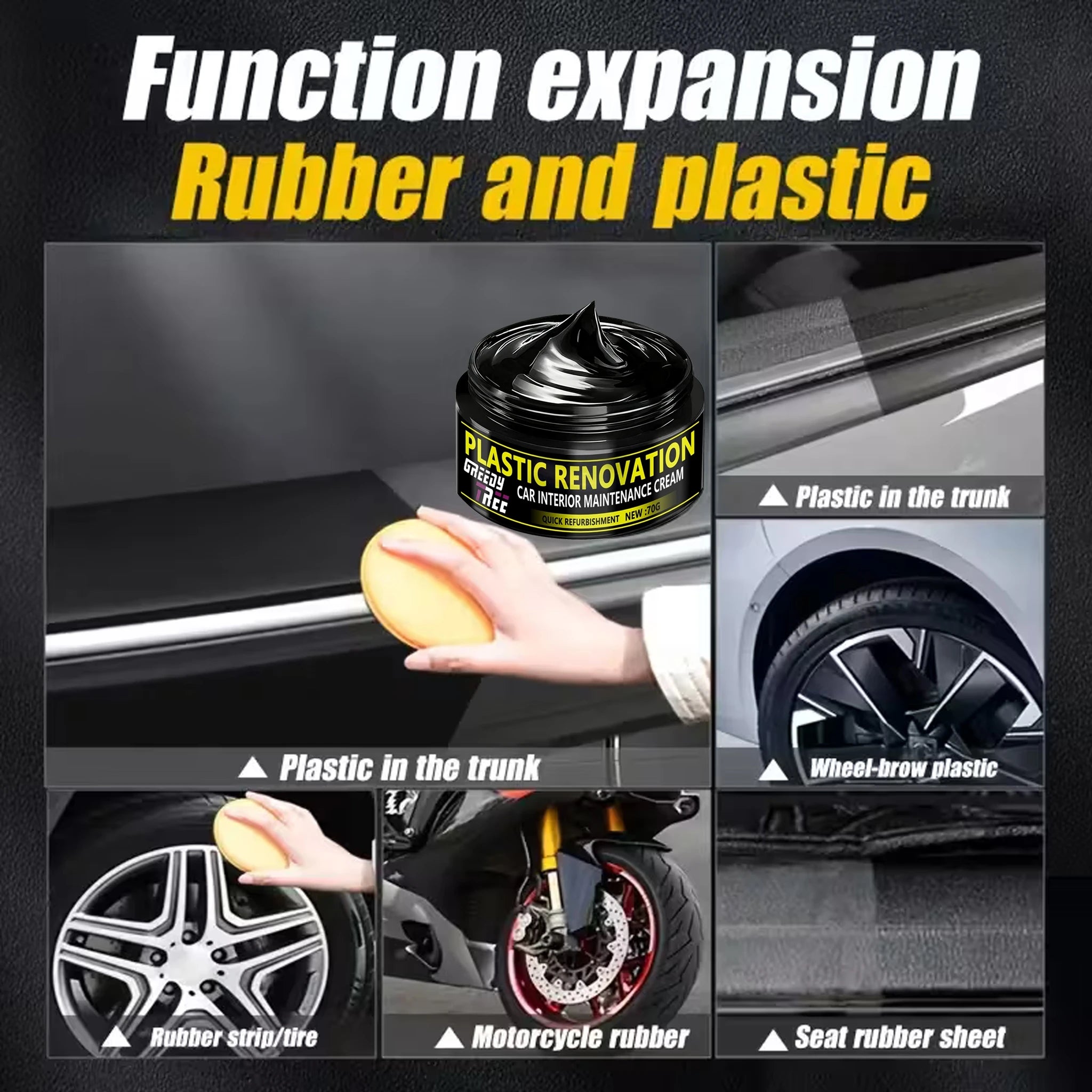 Car Plastic Restorer Polish Paste – Bumper, Tire & Trim Plastic Restorer Paste Oasis Select