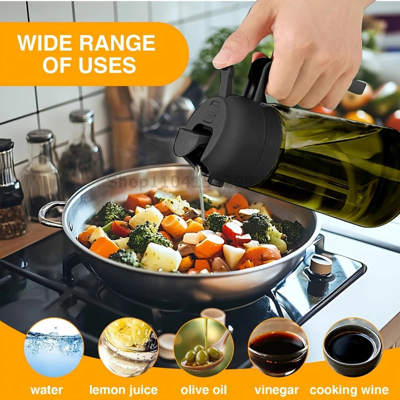 2-in-1 Oil Sprayer Dispenser Olive Oil Dispenser Oil Spray Bottle Plastic Spray Bottle for Cooking Air Fryer BBQ Baking Salad Oasis Select