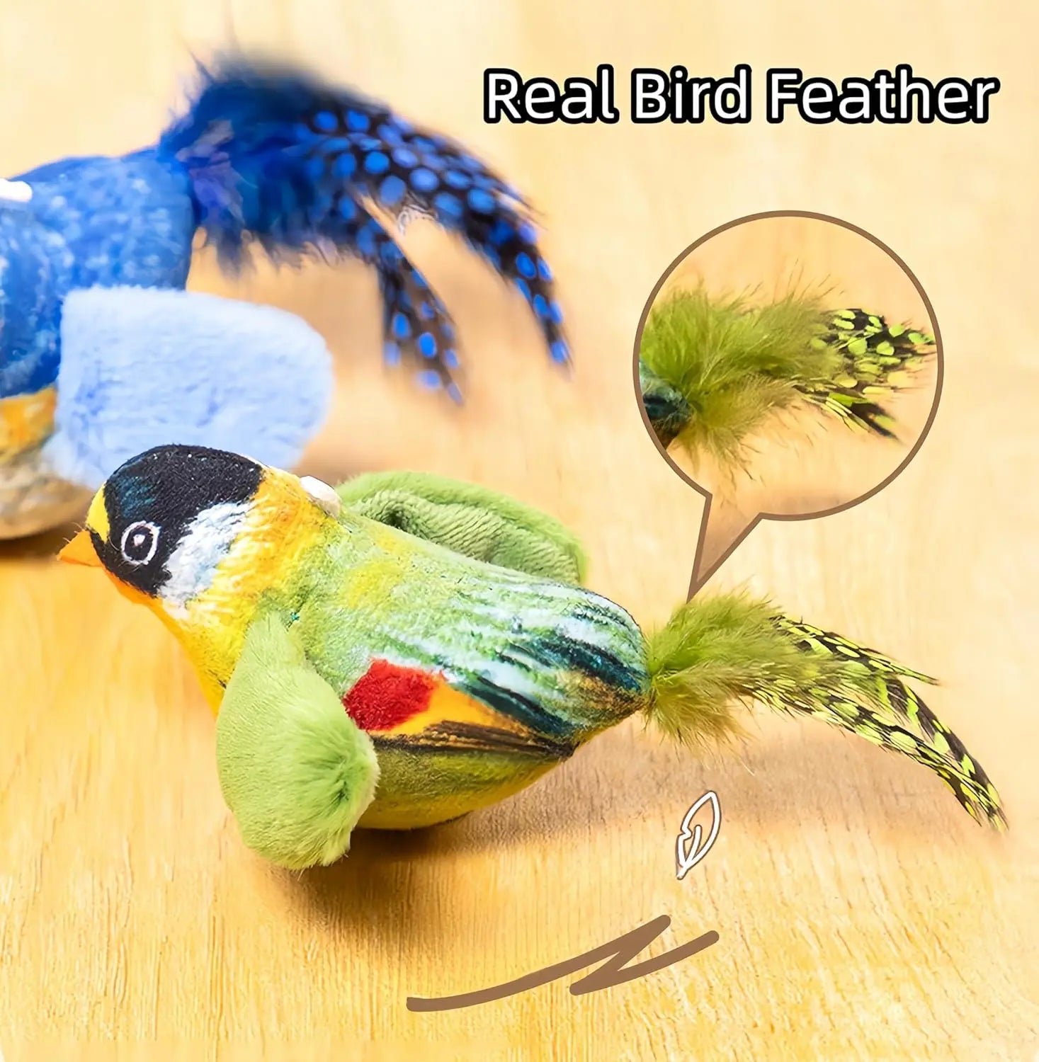 Hanging Cat Toy Real Feathers Catnip Dangling Interactive Teaser Kitten Pet Supplies Indoor Play Exercise Gift Cats New 2026 Oasis Select
