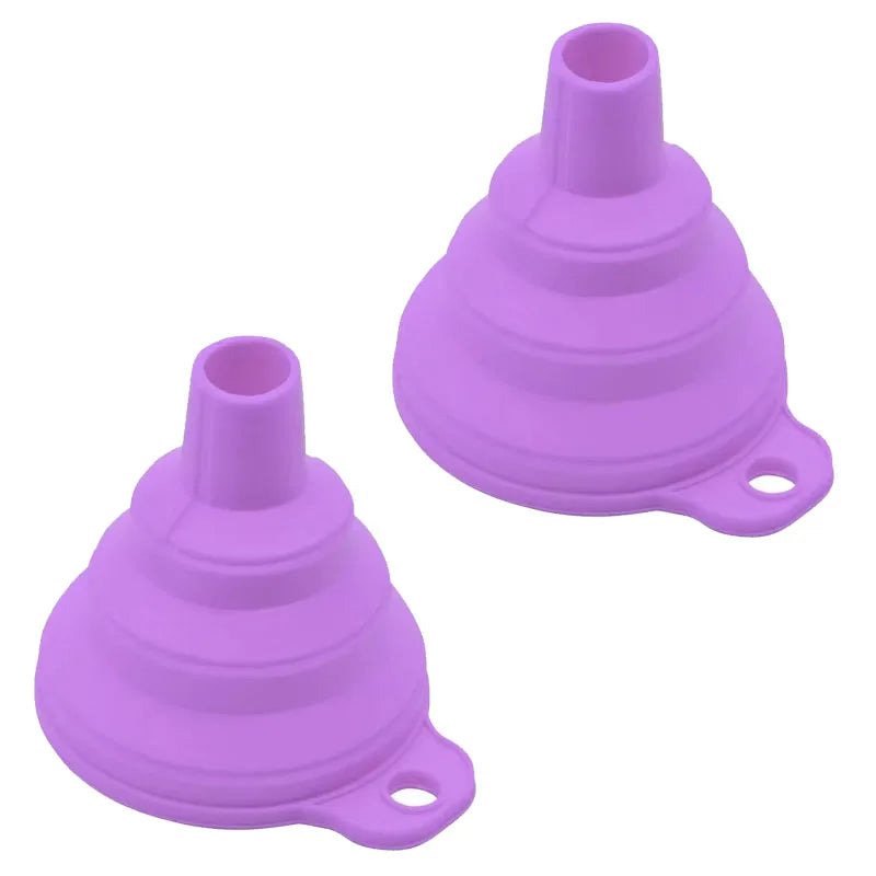 1/2pcs Foldable Funnel Silicone Foldable Portable Funnel For Fuel Funnel Beer Oil Kitchen Accessories Tools Free Delivery Oasis Select purple-2pcs-small