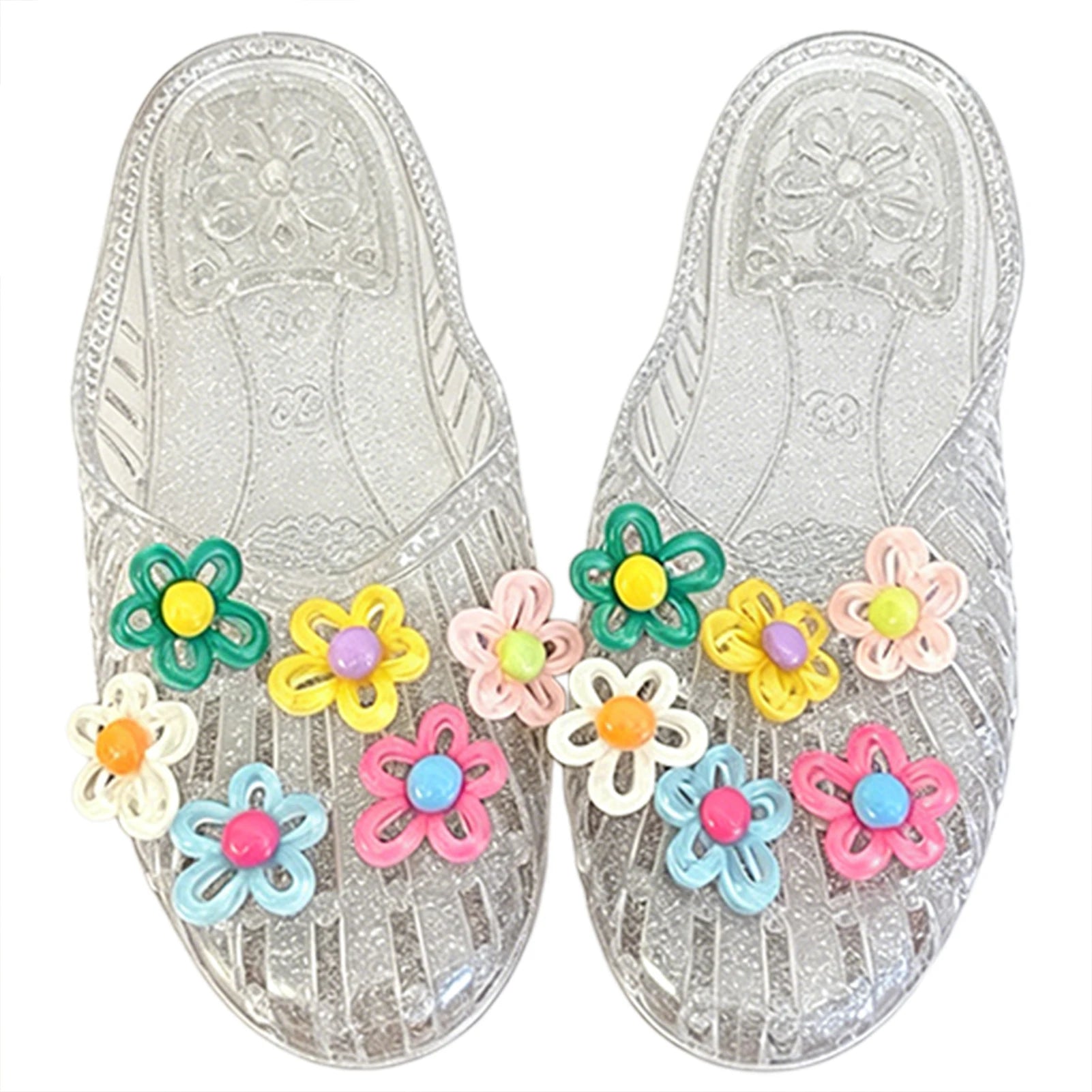 Crystal Hollow Slippers – Anti-Slip Flat Jelly Beach Slides