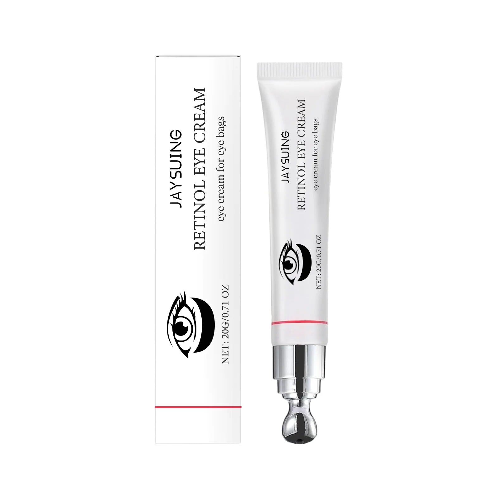 Jaysuing Retinol Roller Eye Cream Reduce Eyes Puffiness Moisturizing Care Cream Brightening Firming Lifting Under the Eyes Cream Oasis Select 20g boxed