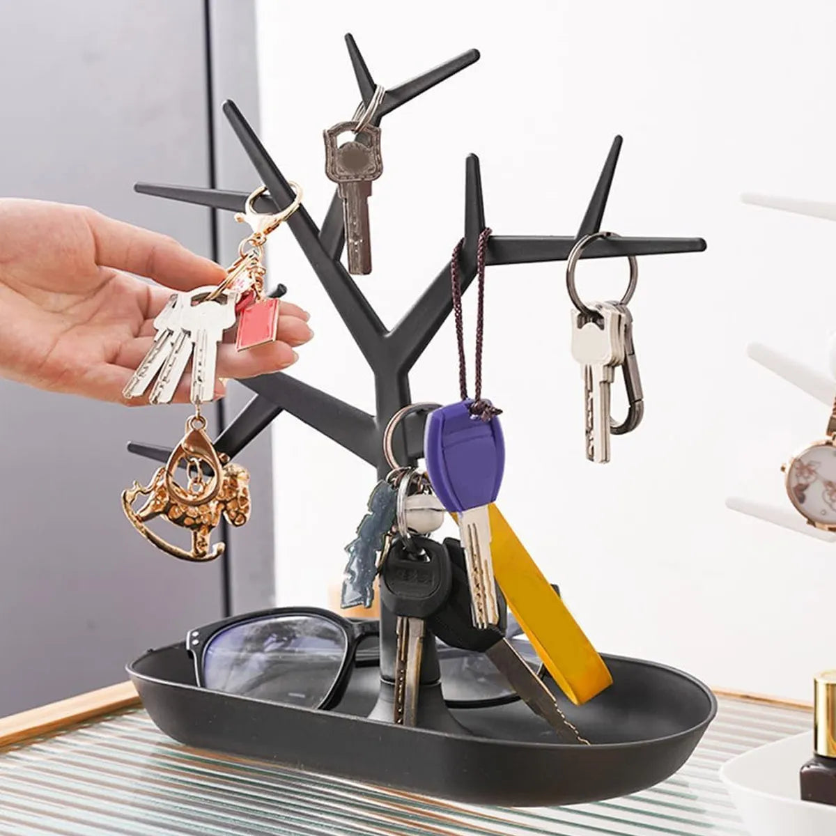 Creative Tree Shaped Jewelry Display Rack, Desktop Key Holder, Earrings, Rings, Watches, Multifunctional Storage Hanging Rack Oasis Select